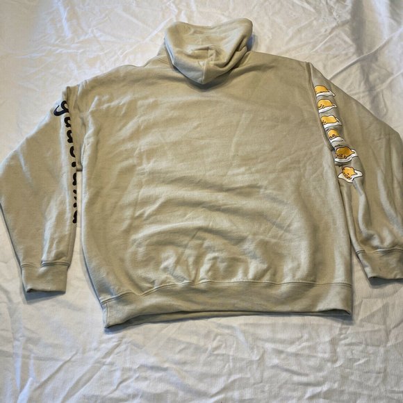 Gudetama The Lazy Egg Japanese Sanrio Beige Hoodie Sweatshirt S/M NWOT - Picture 6 of 6